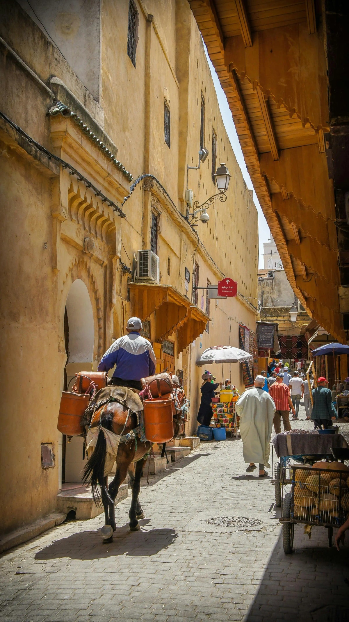 Casablanca Old Medina street and traditional Moroccan market