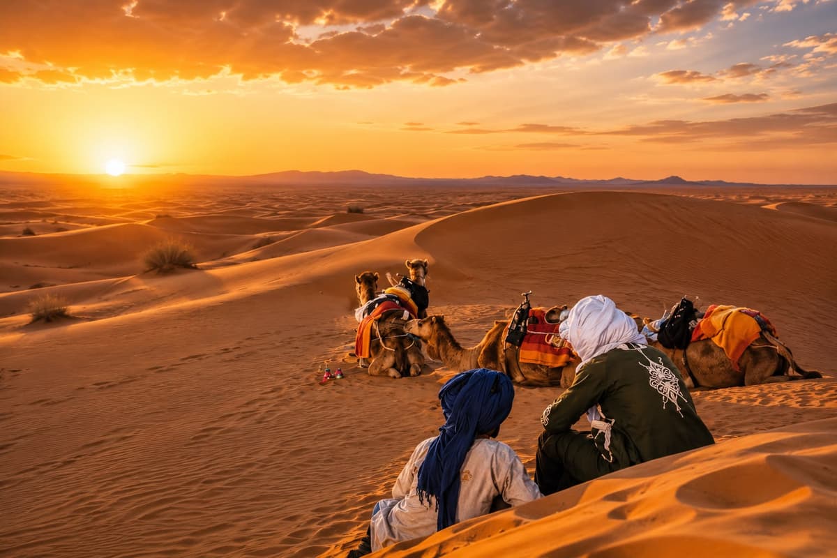 Fun things to do in the Morocco desert at Erg Chebbi including camel riding, quad biking, luxury camp and nomadic experiences